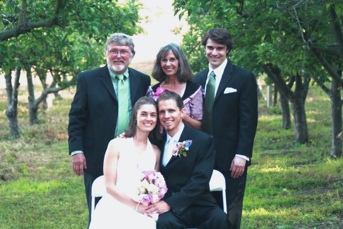 Family portrait at Meg's wedding